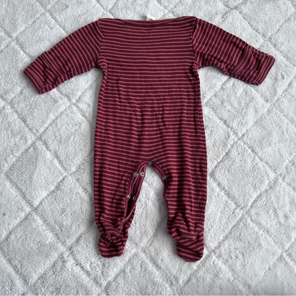 Kate Quinn | "Autumn Stripe" Skinny Rib Lapneck Footie | Size 3-6 Months - Picture 3 of 10